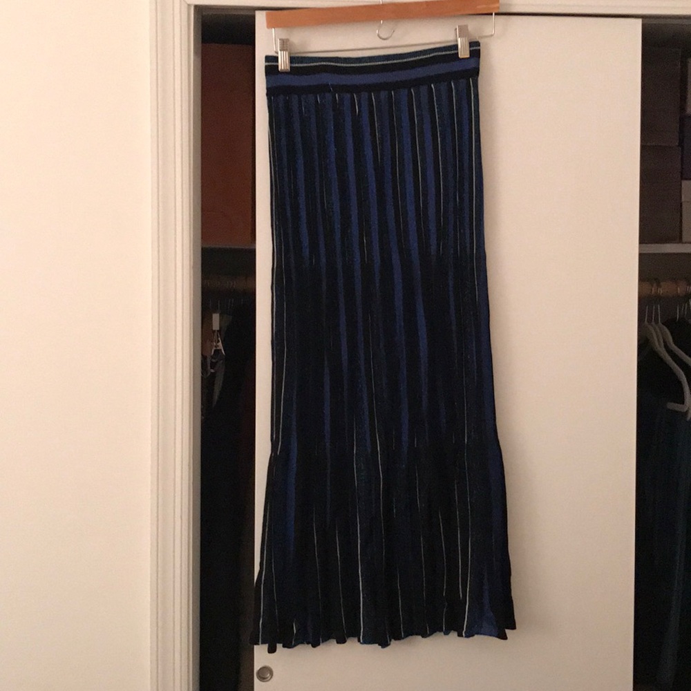 Zara Striped Knit Skirt w/ Metallic Accent